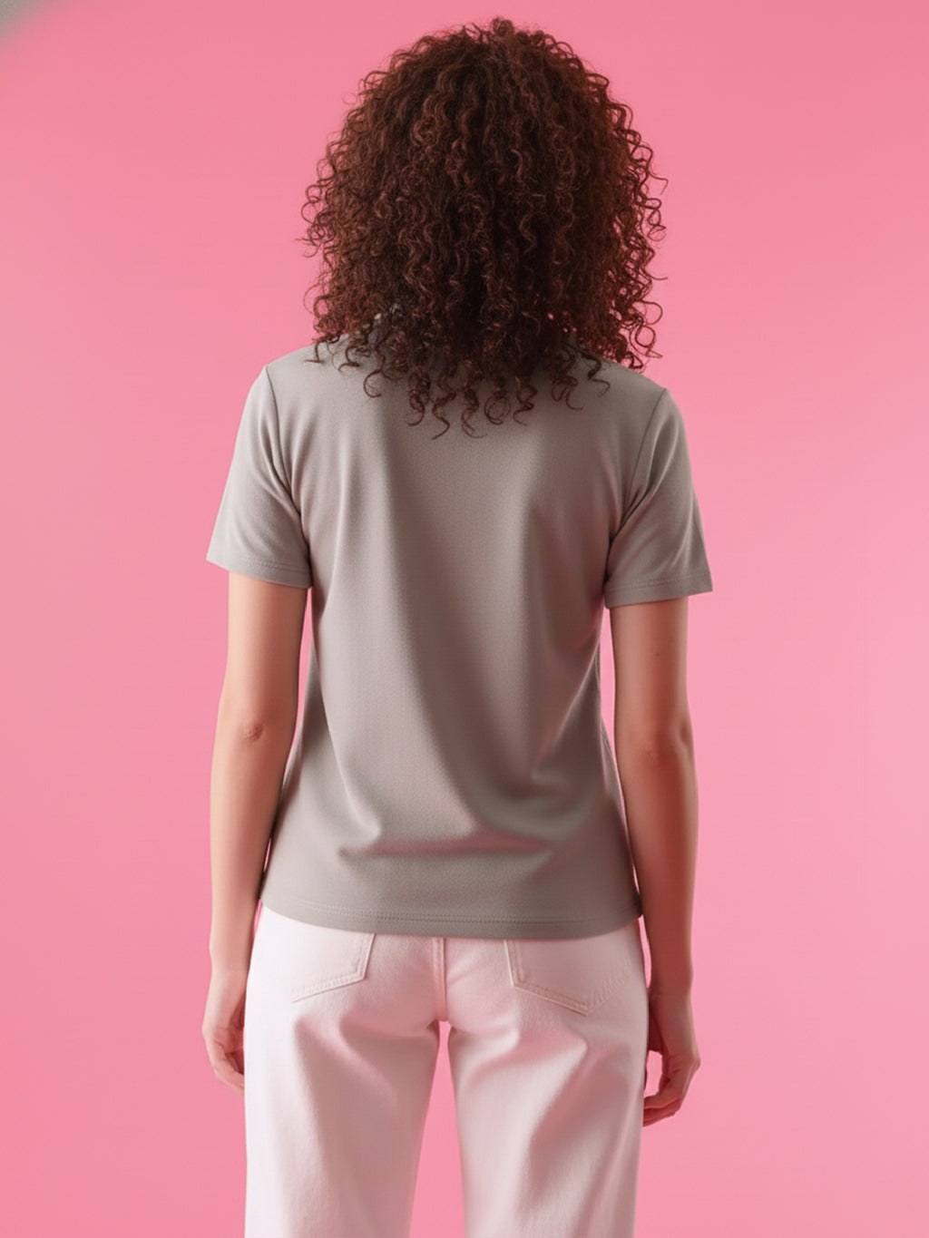 Essential Hazel Grey Polo T-Shirt For Women