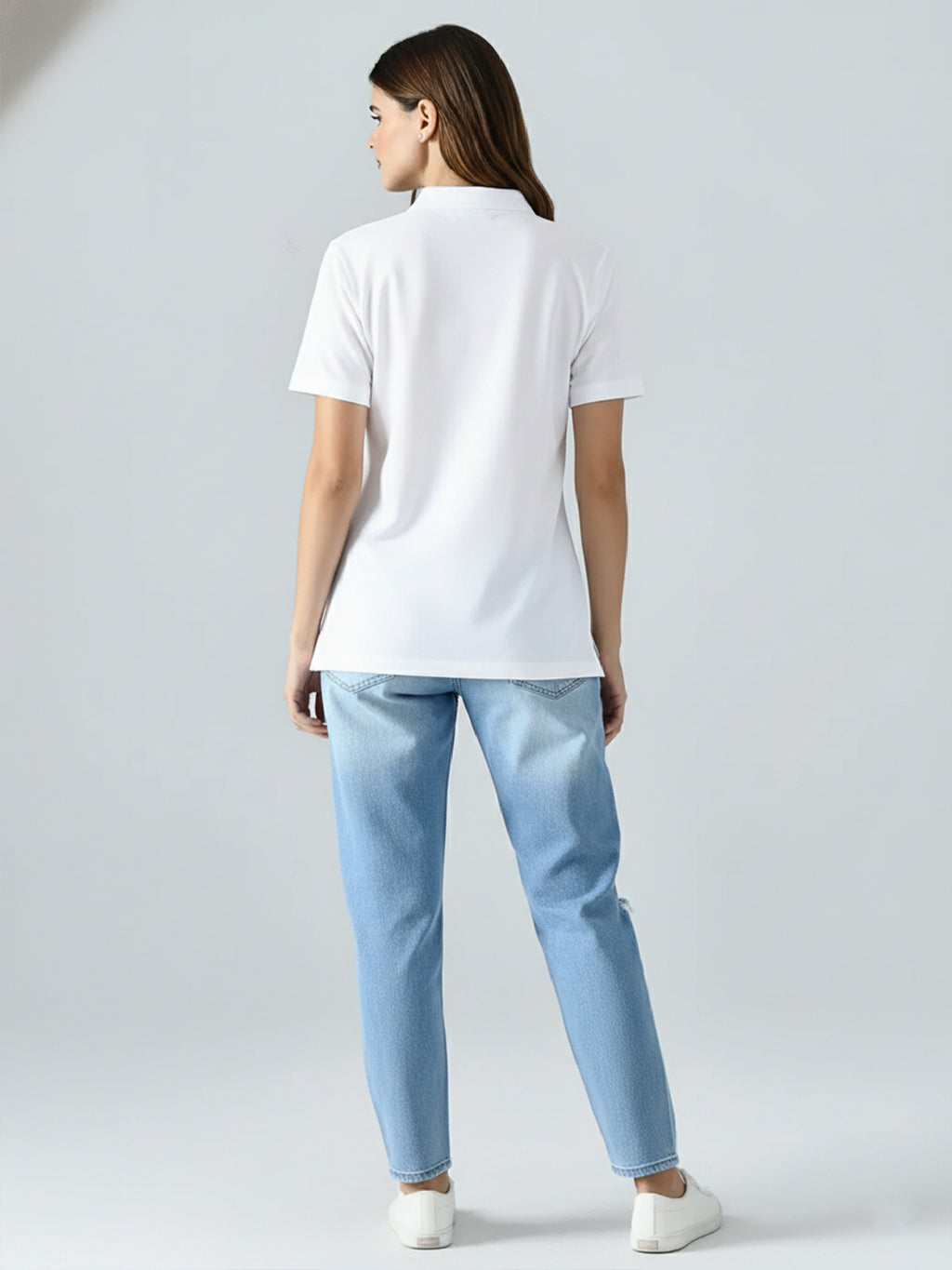 Essential White Polo T-Shirt For Women