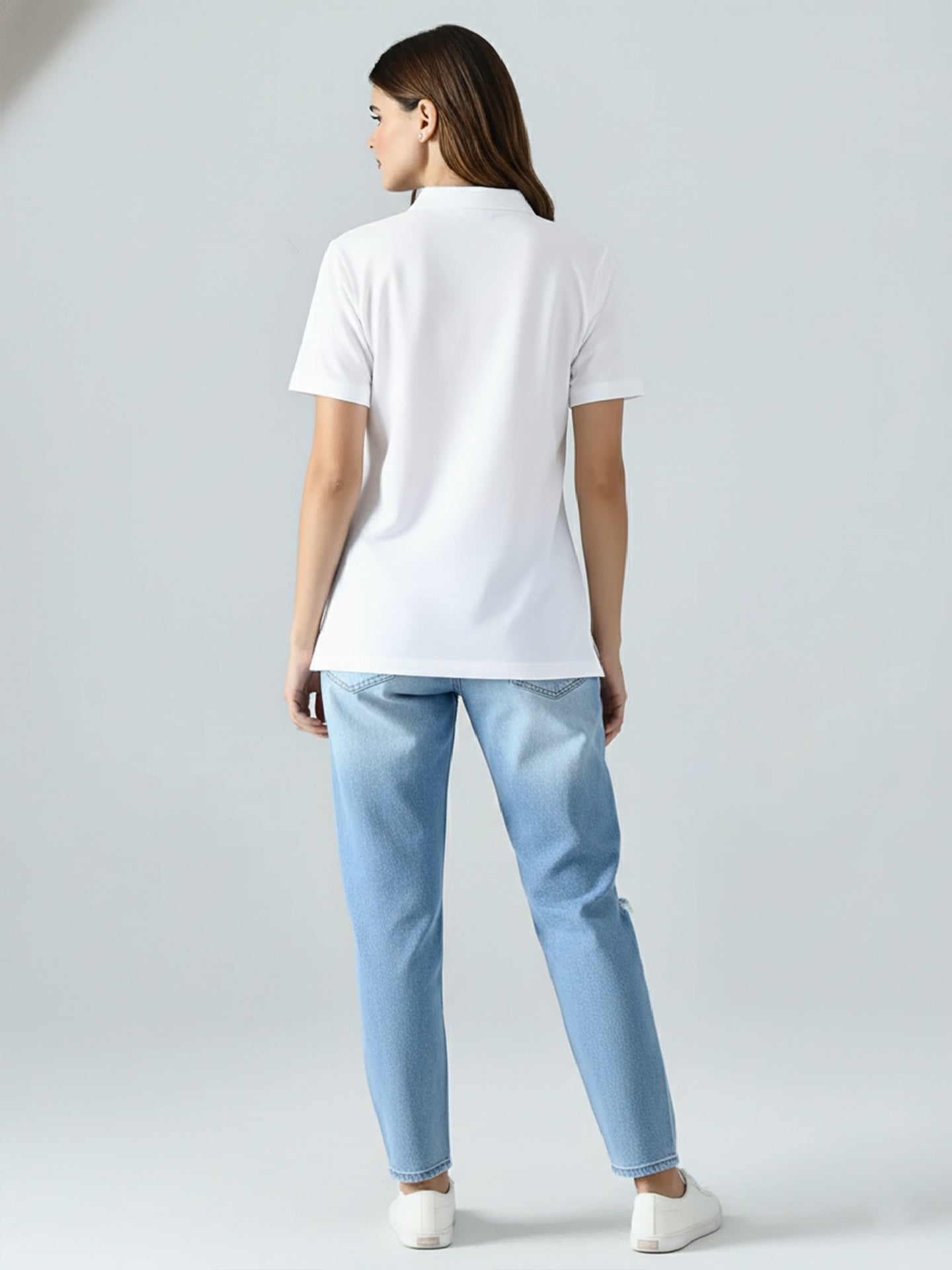 Essential White Polo T-Shirt For Women