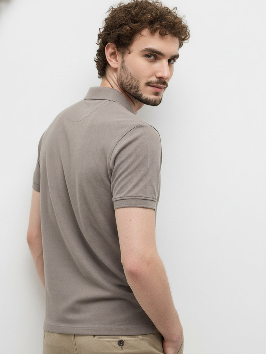 Essential Hazel Grey Polo T-Shirt For Men