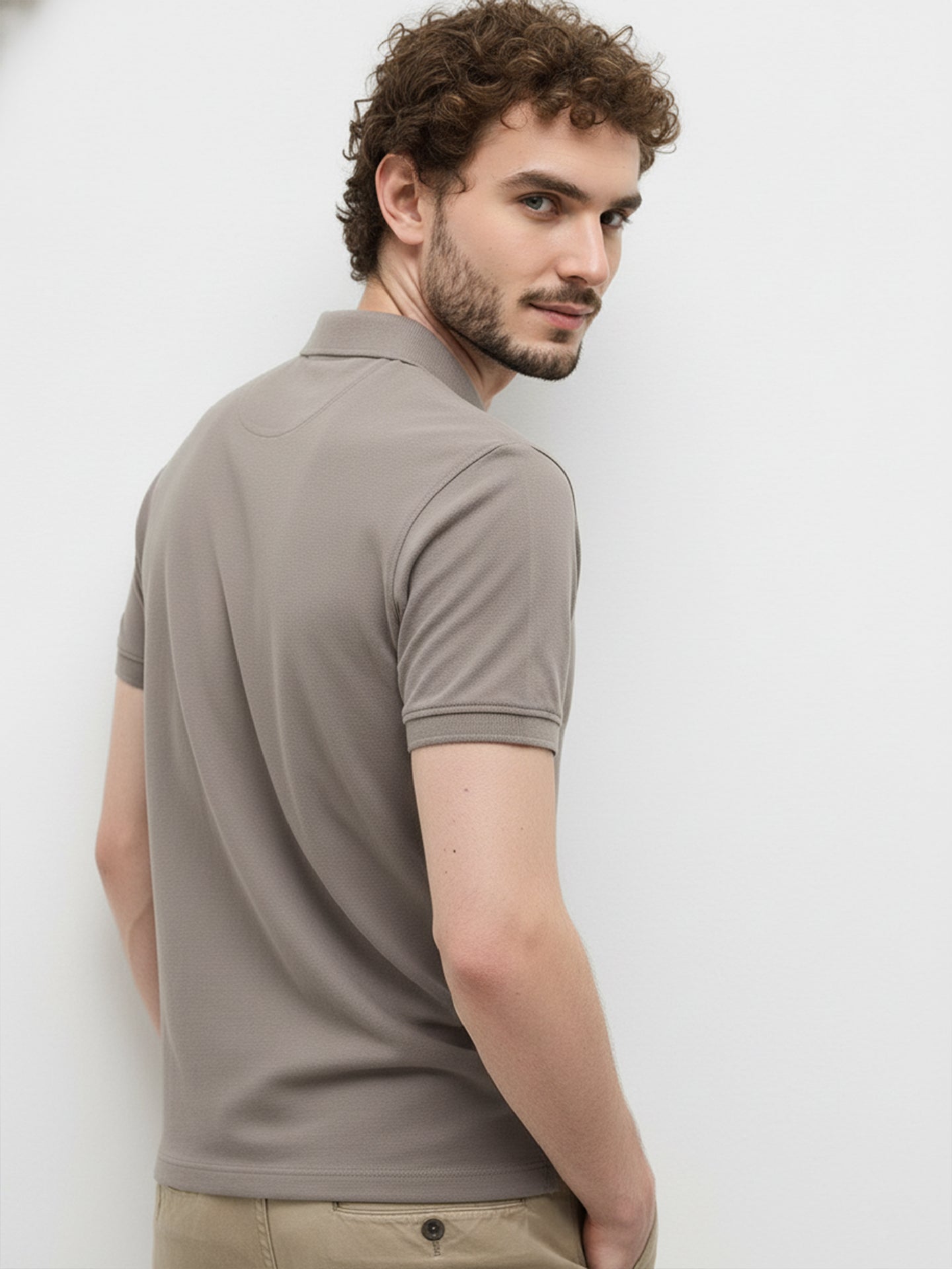 Essential Hazel Grey Polo T-Shirt For Men