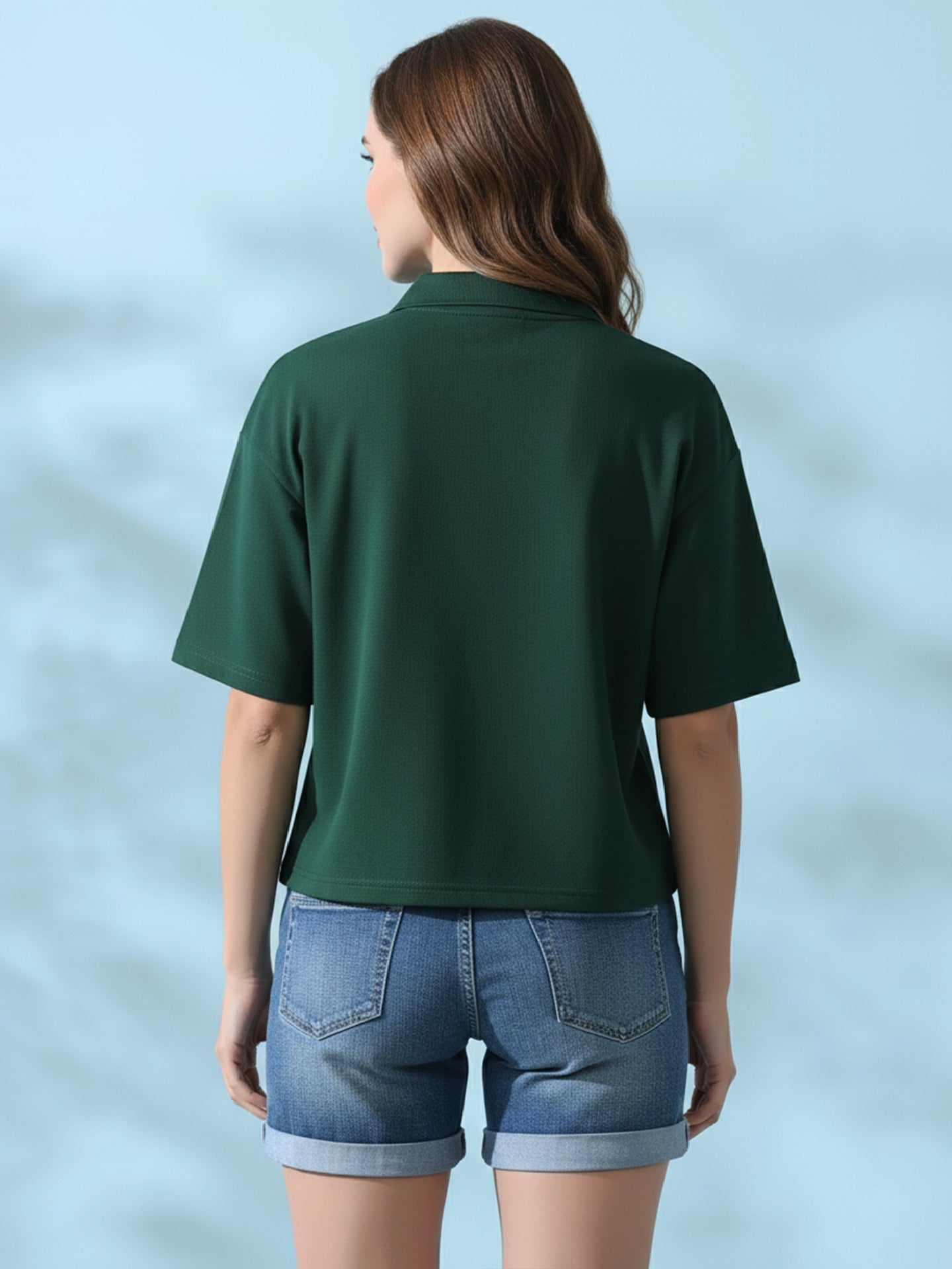 Essential Deep Green Polo T-Shirt For Women