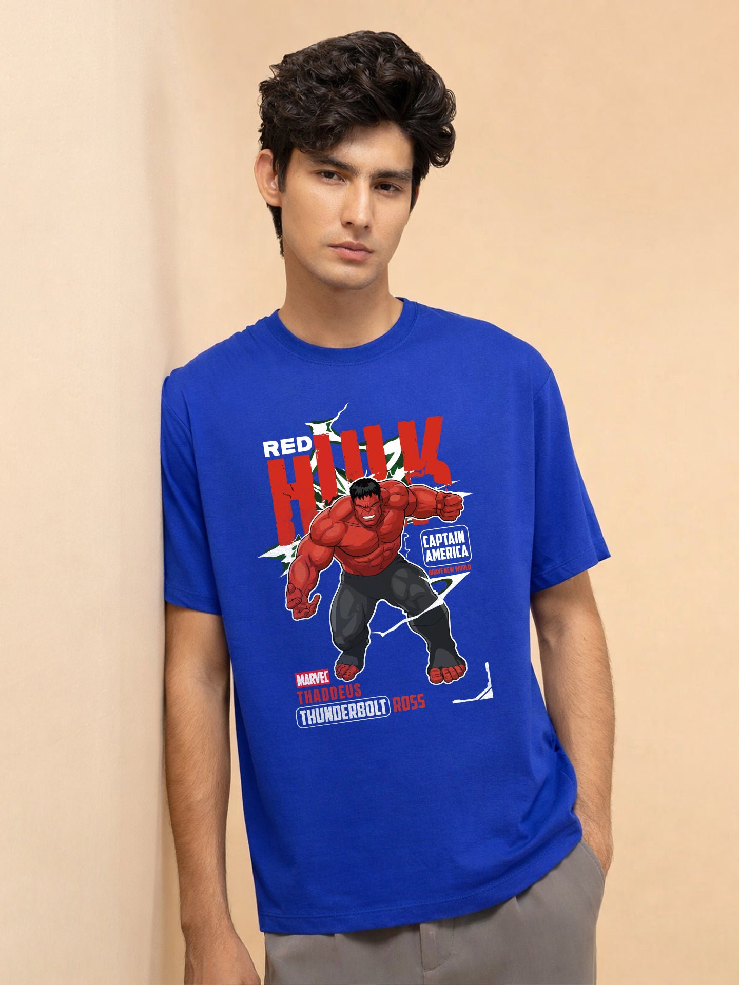Regular Fit T-Shirt For Men - Red Hulk