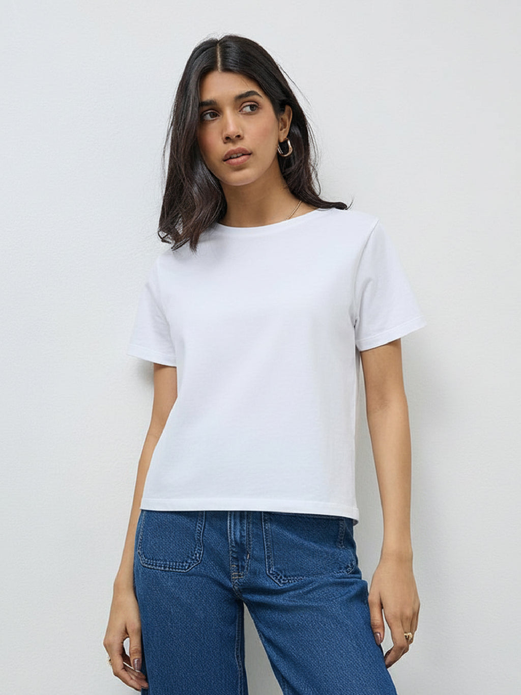 Basic Regular Fit T-Shirt For Women - White
