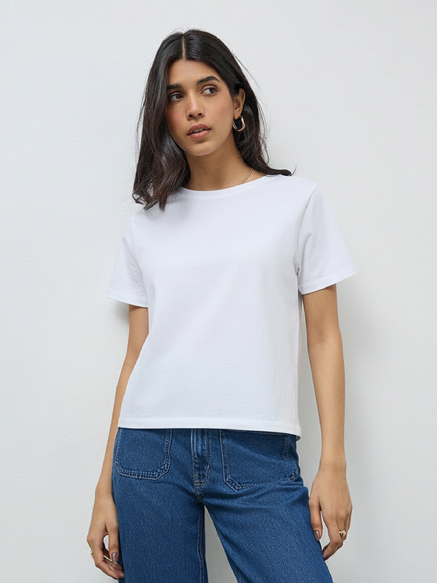 Basic Regular Fit T-Shirt For Women - White