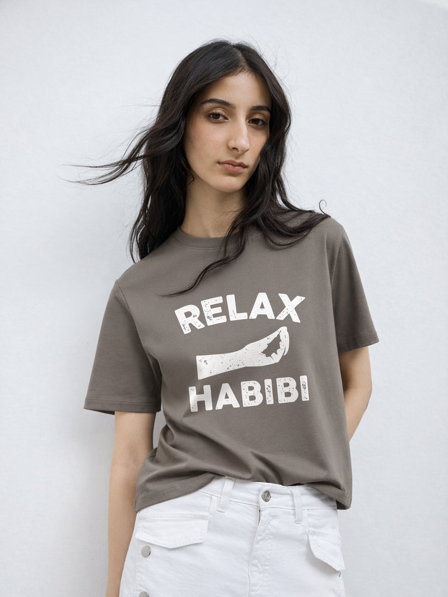 Regular Fit T-Shirt For Women - Relax Habibi