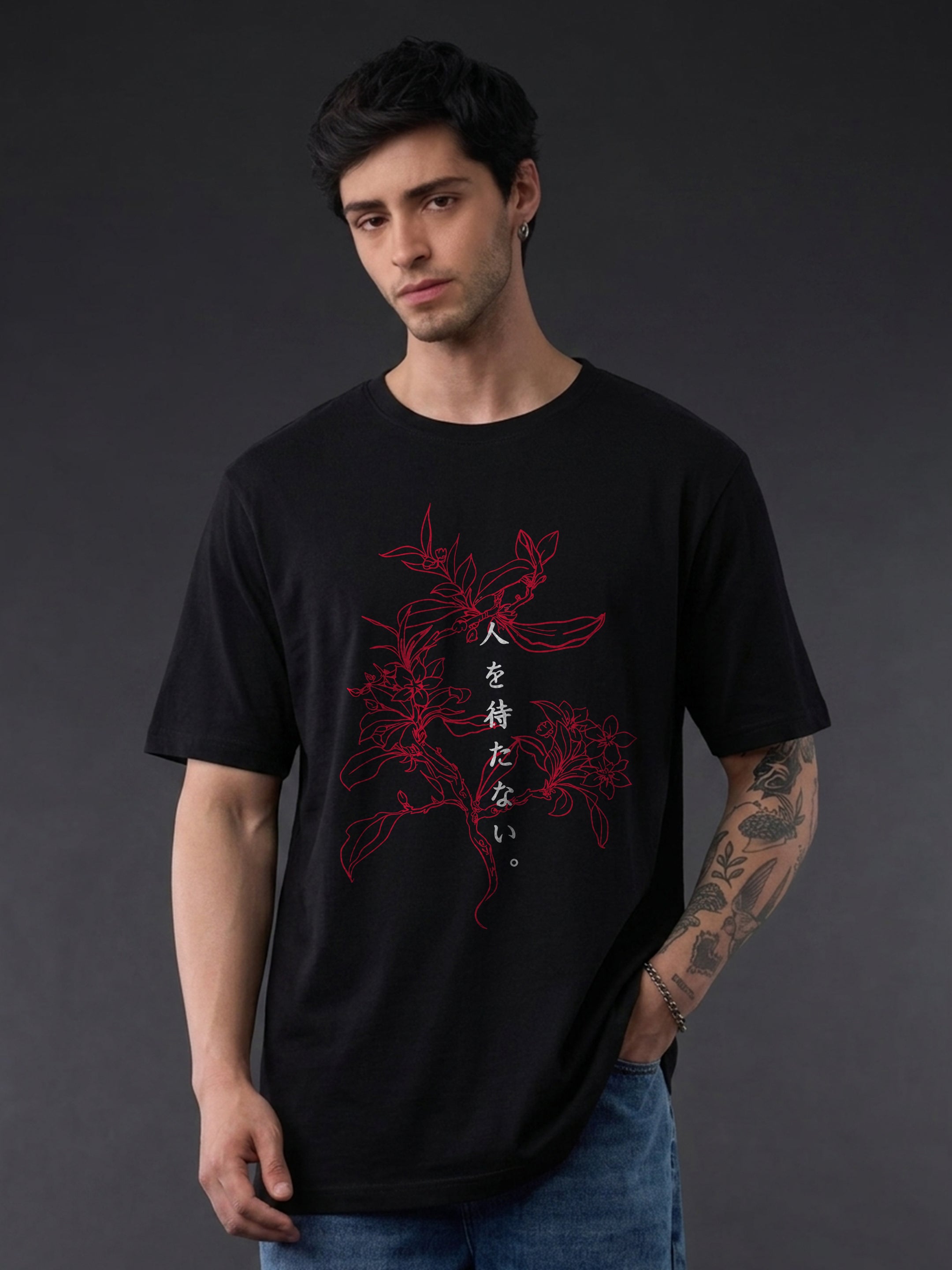 Regular Fit T-Shirt For Men - Red Sakura