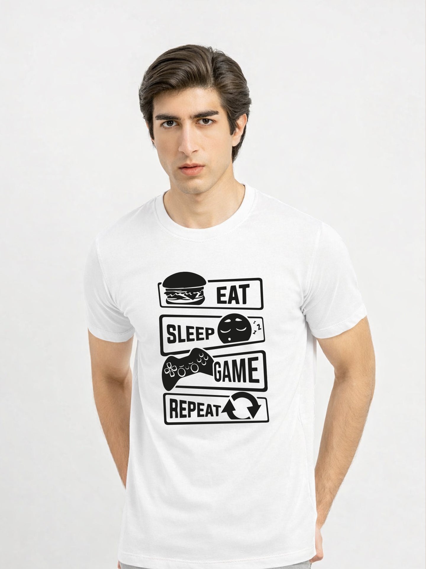 Regular Fit T-Shirt For Men - Eat Sleep Game