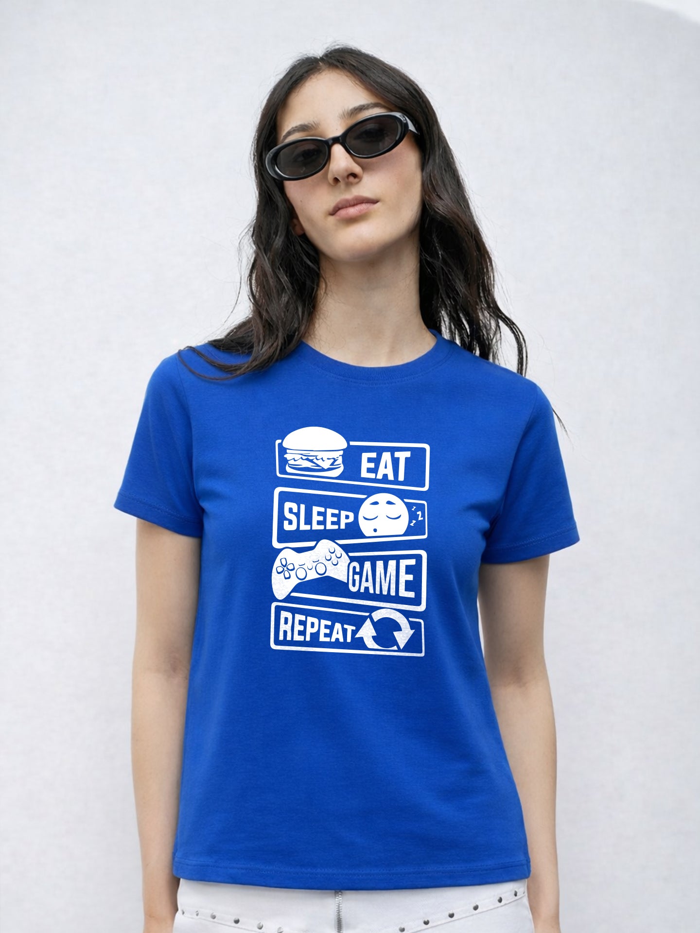 Regular Fit T-Shirt For Women - Eat Sleep