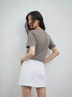Basic Regular Fit T-Shirt For Women - Hazel grey