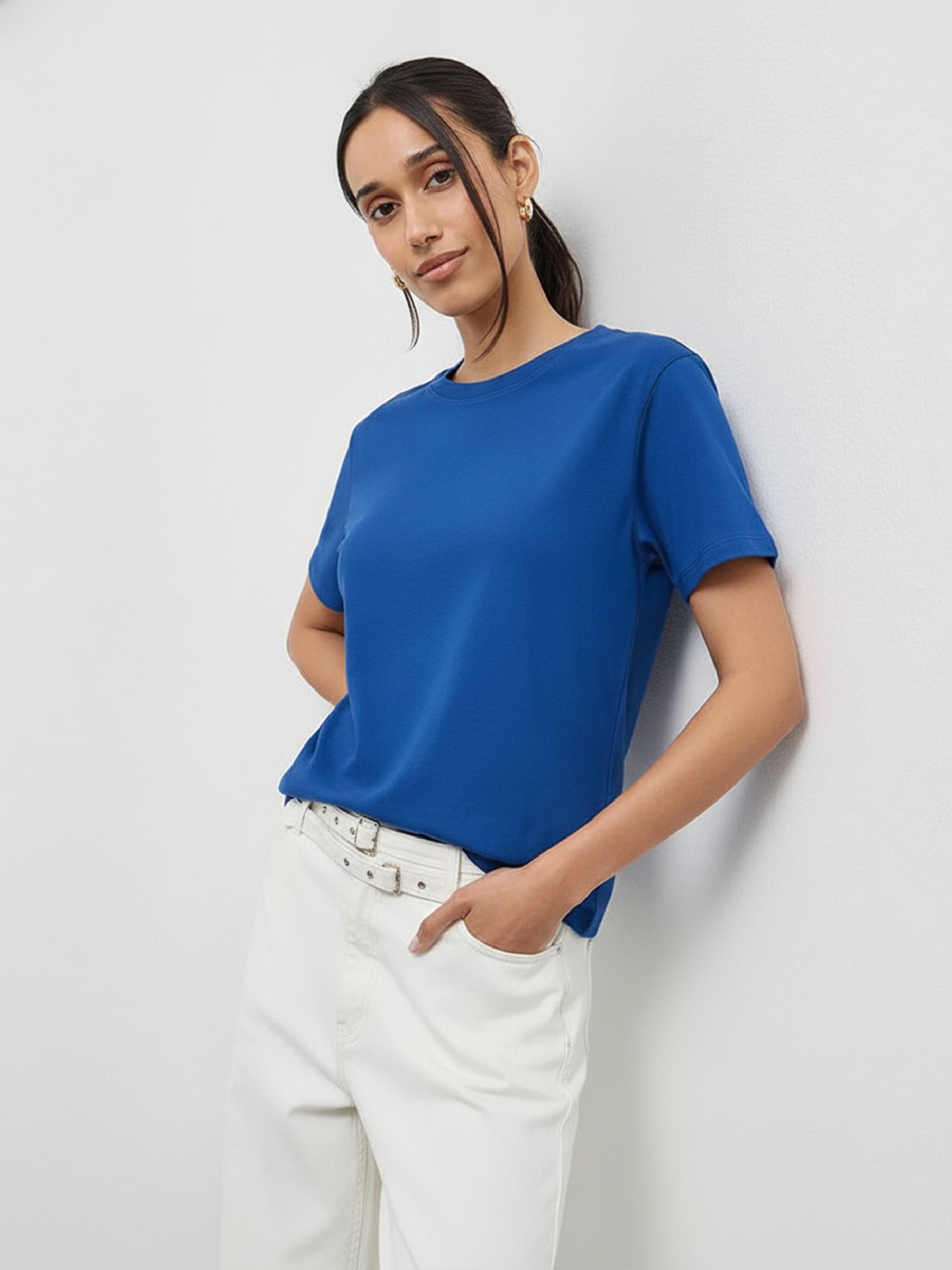 Basic Regular Fit T-Shirt For Women - Royal Blue
