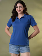 Essential Royal Blue Polo T-Shirt For Women