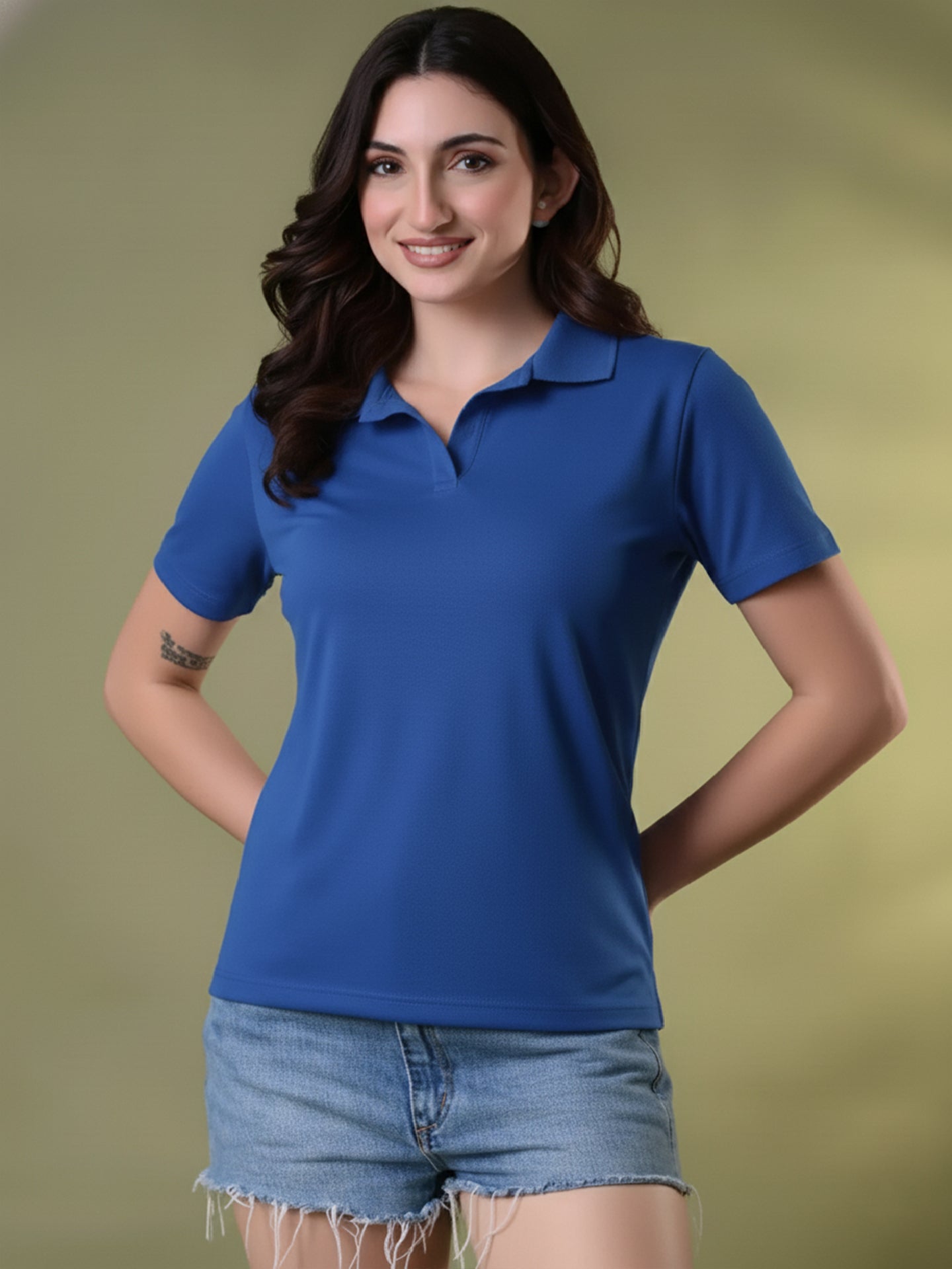 Essential Royal Blue Polo T-Shirt For Women