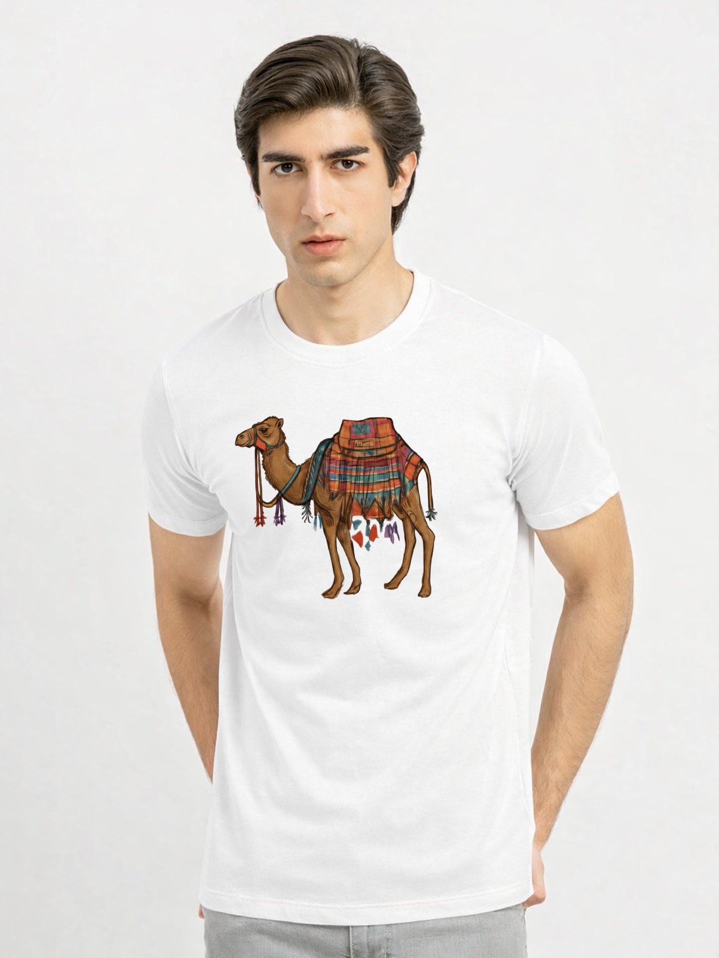 Regular Fit T-Shirt For Men - Camel