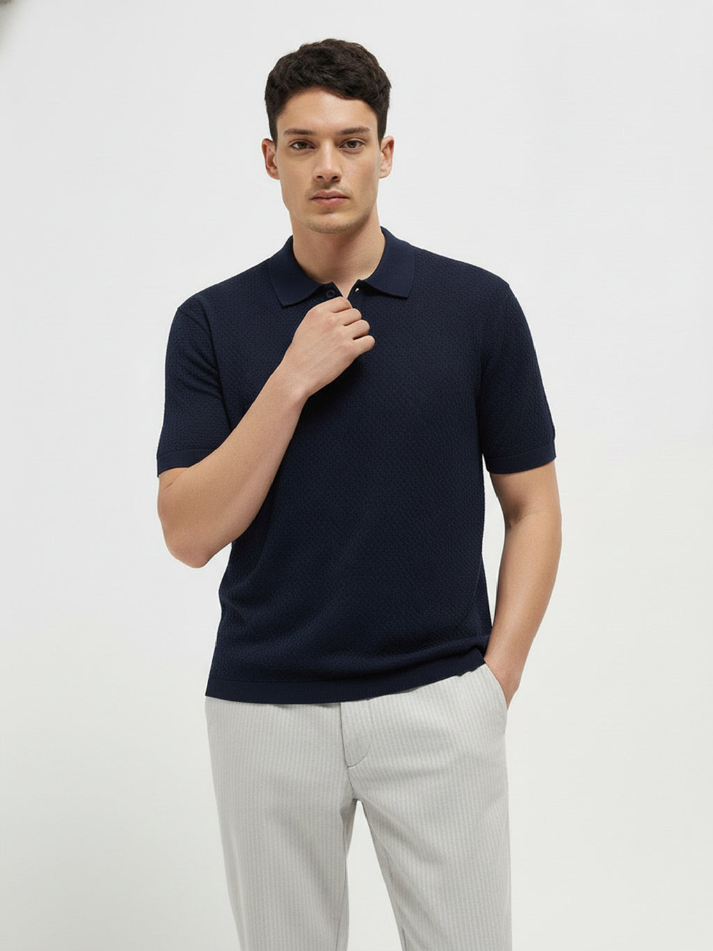 Essential Navy Blue Polo T-Shirt For Men