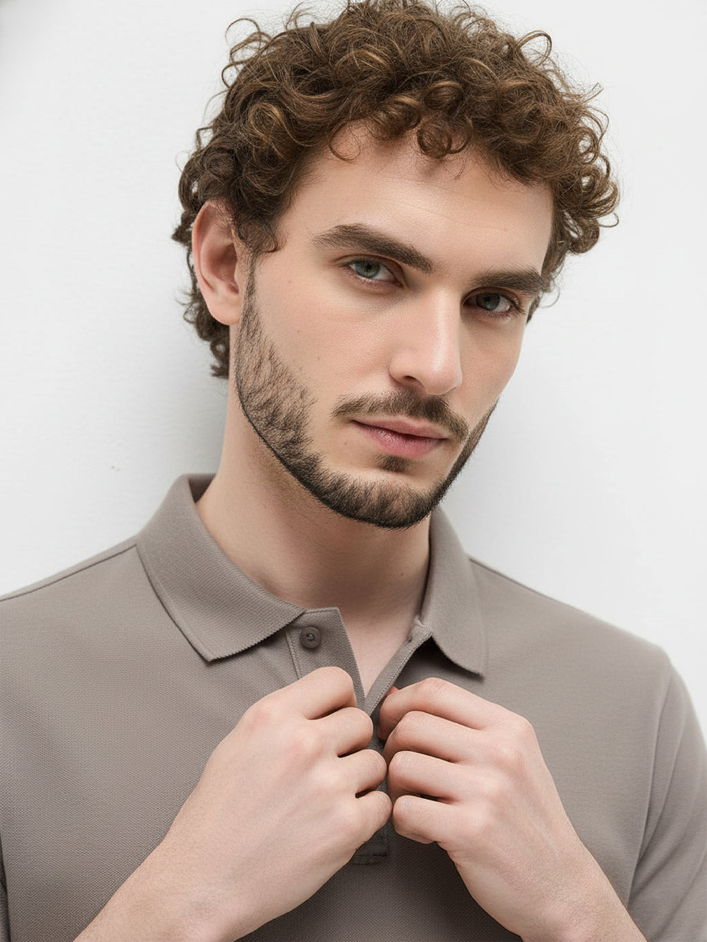 Essential Hazel Grey Polo T-Shirt For Men