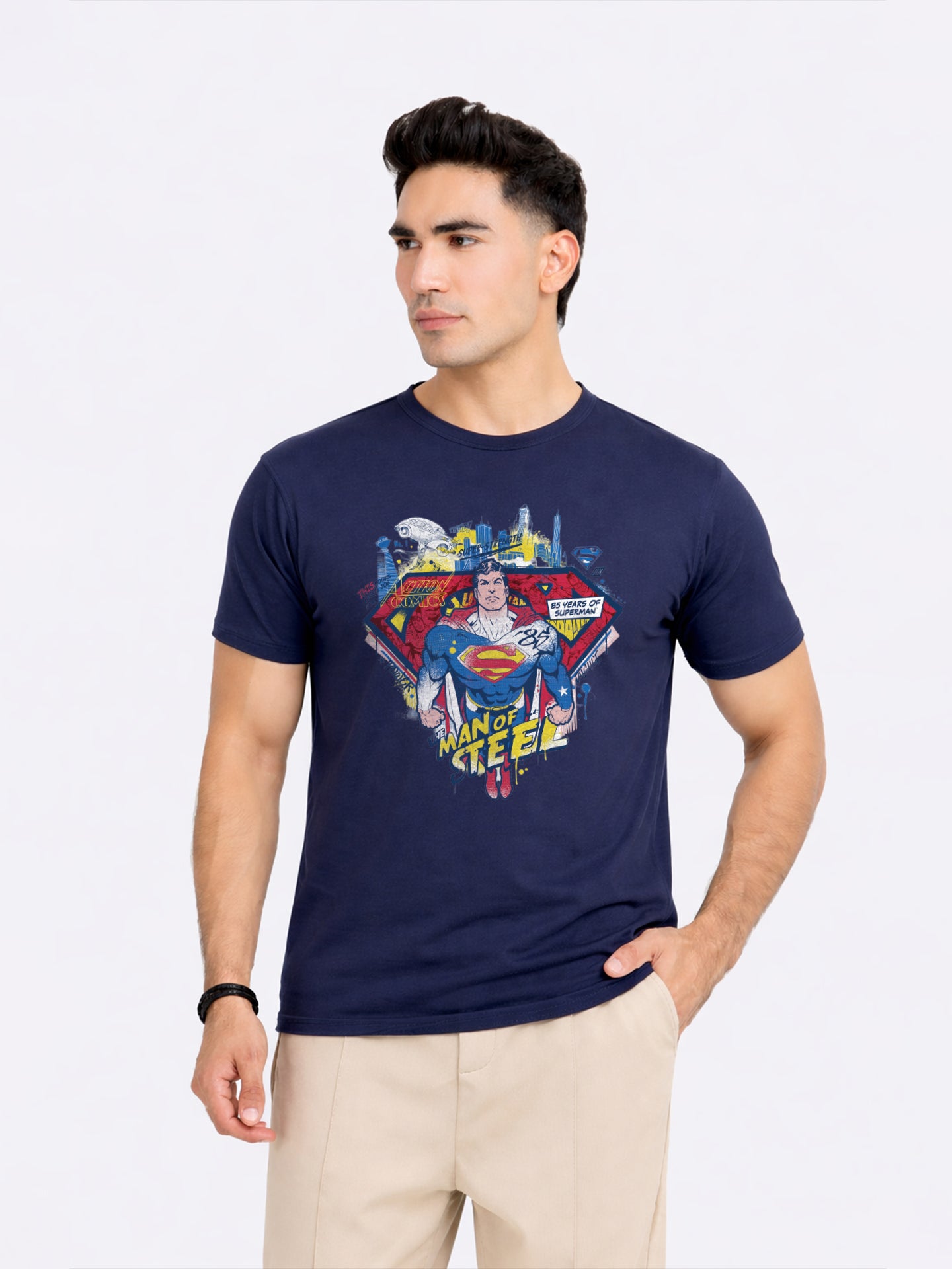 Regular Fit T-Shirt For Men - Man of Steel