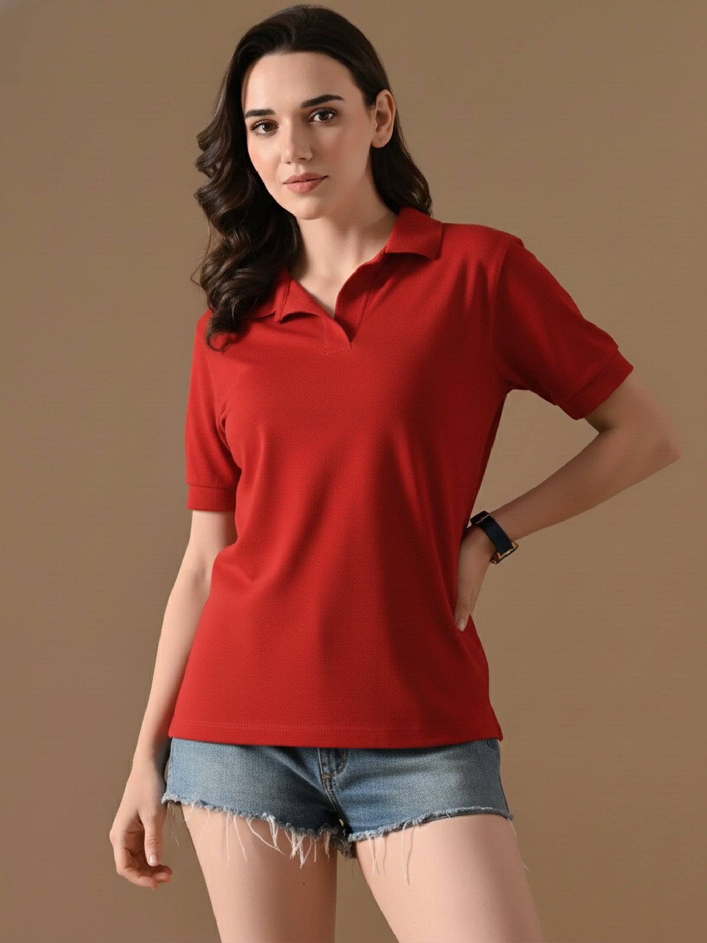 Essential Red Polo T-Shirt For Women