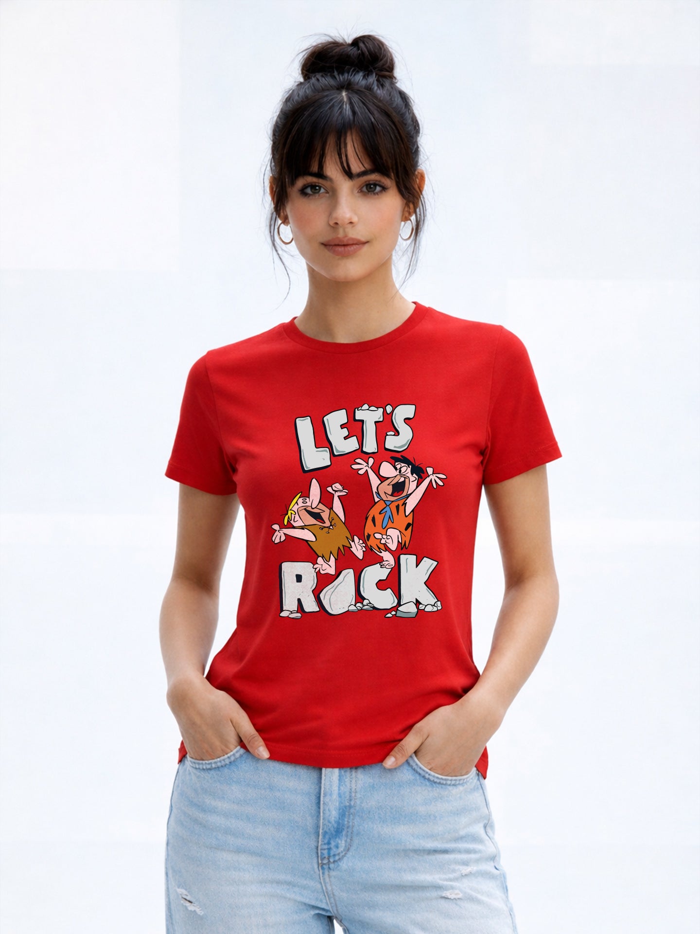 Regular Fit T-Shirt For Women - Lets Rock
