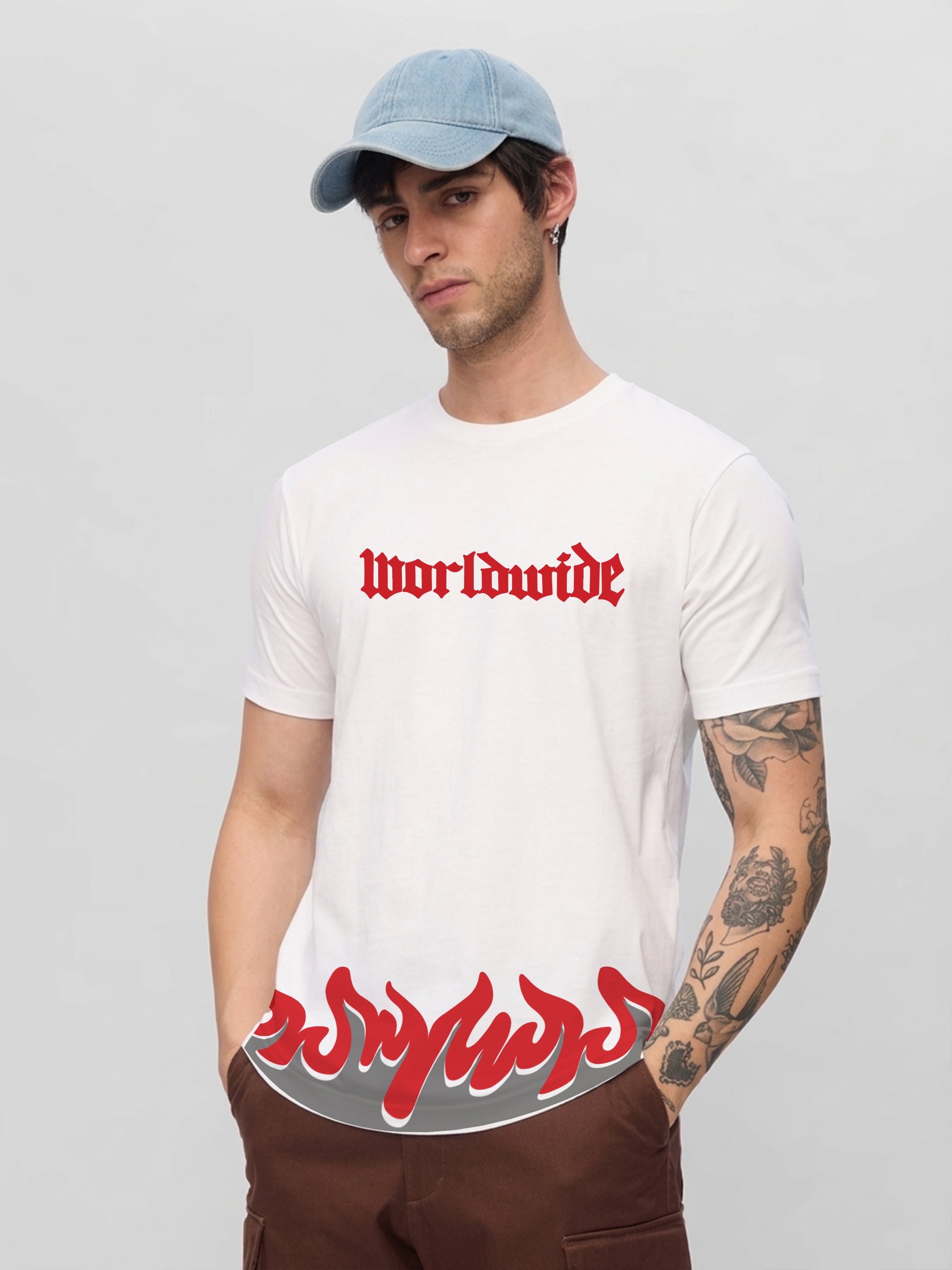 Regular Fit T-Shirt For Men - Worldwide Flame