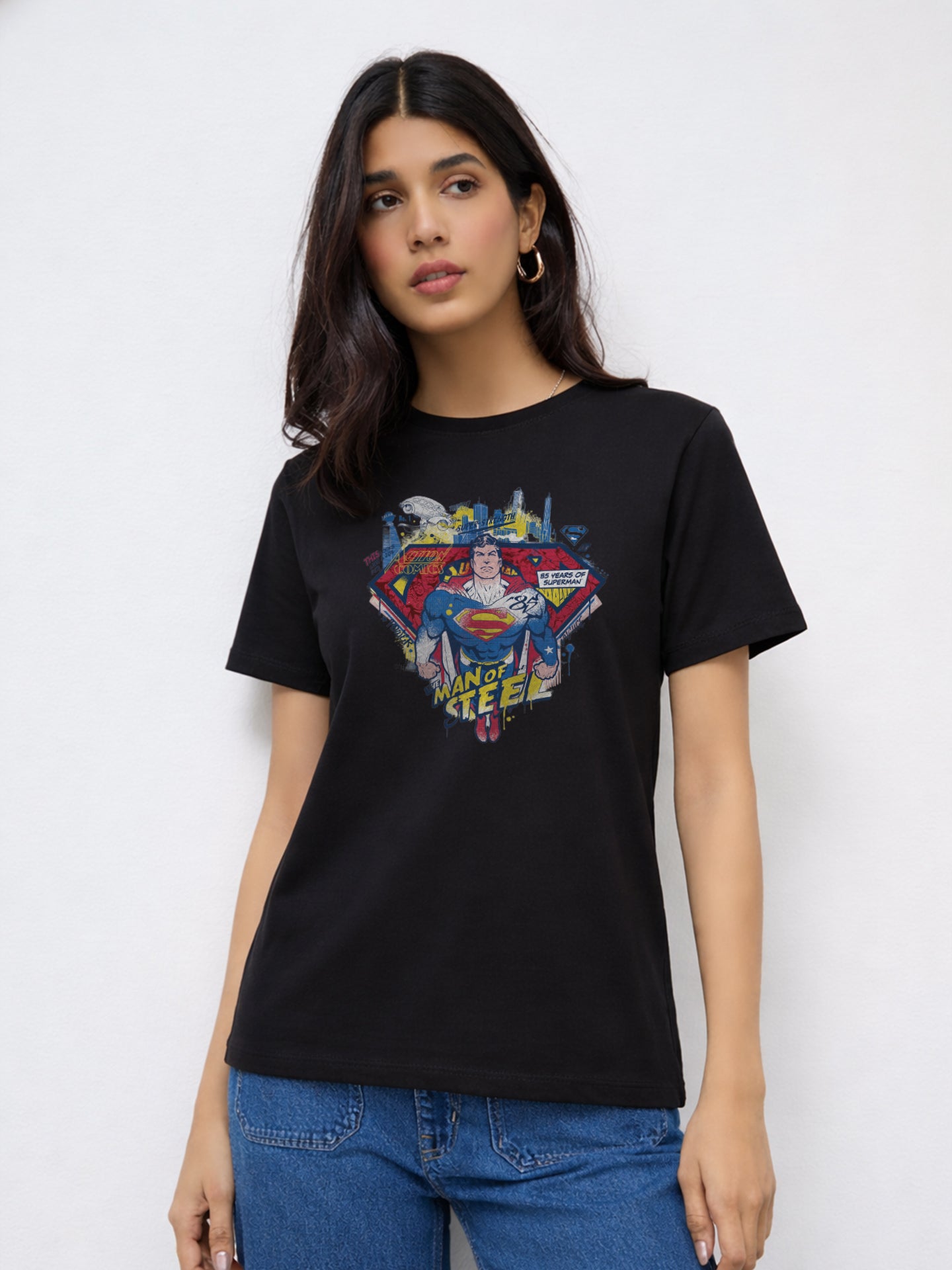 Regular Fit T-Shirt For Women - Man of Steel