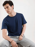 Basic Regular Fit T-Shirt For Men - Navy Blue