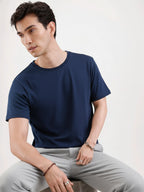 Basic Regular Fit T-Shirt For Men - Navy Blue