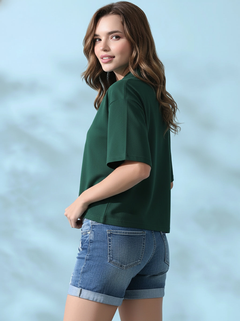 Essential Deep Green Polo T-Shirt For Women