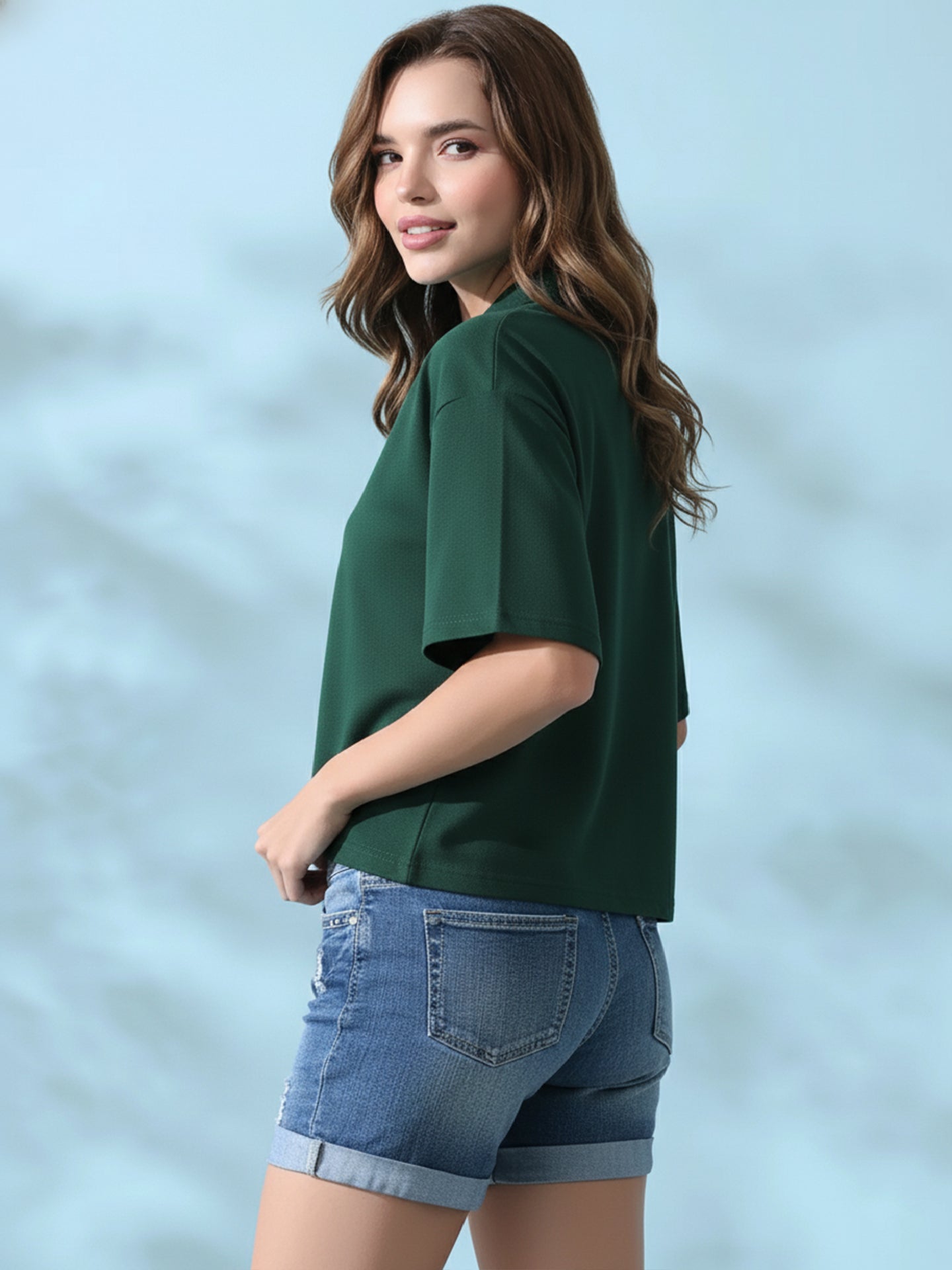Essential Deep Green Polo T-Shirt For Women