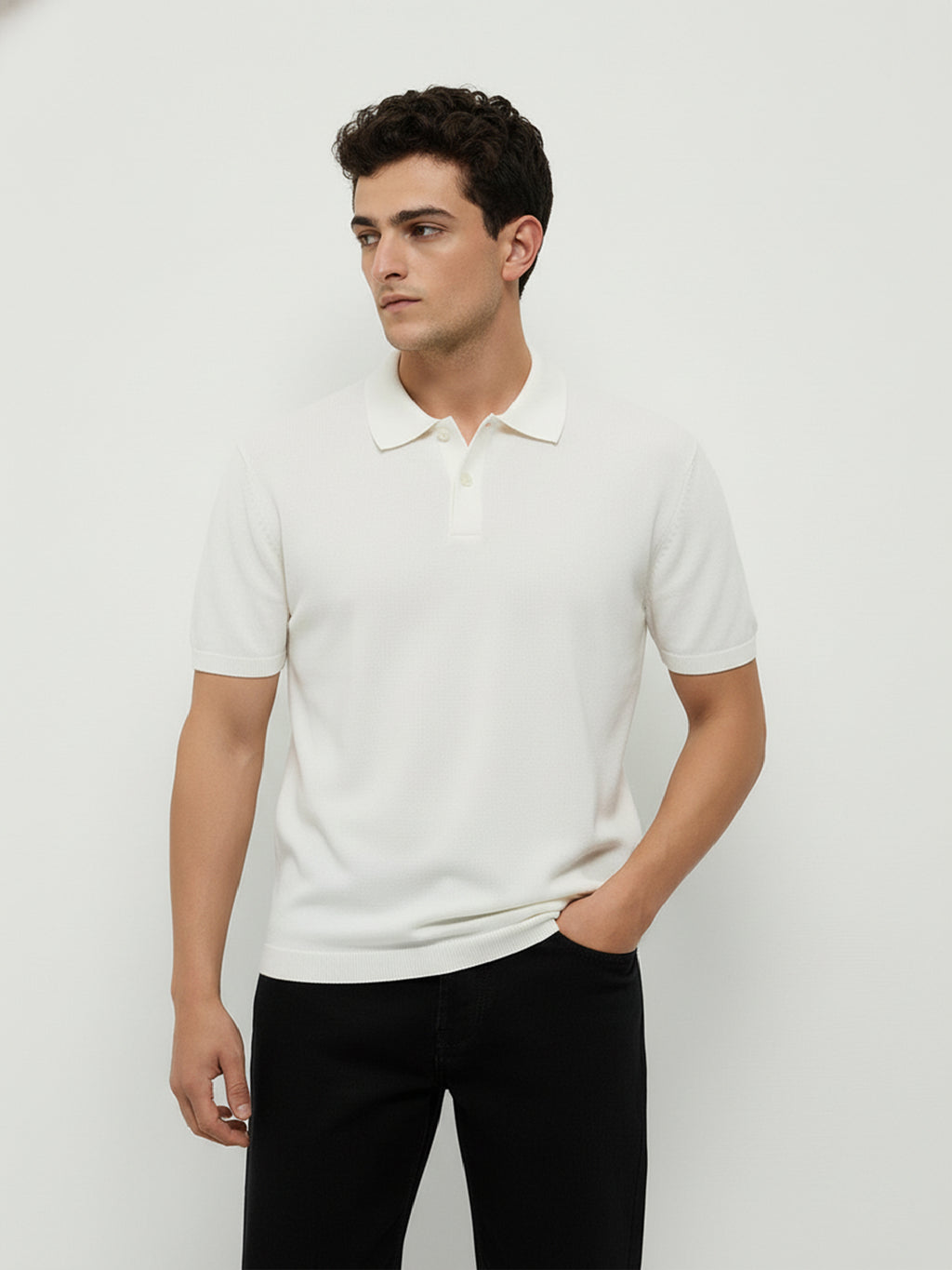 Essential White Polo T-Shirt For Men