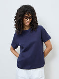 Basic Regular Fit T-Shirt For Women - Navy Blue