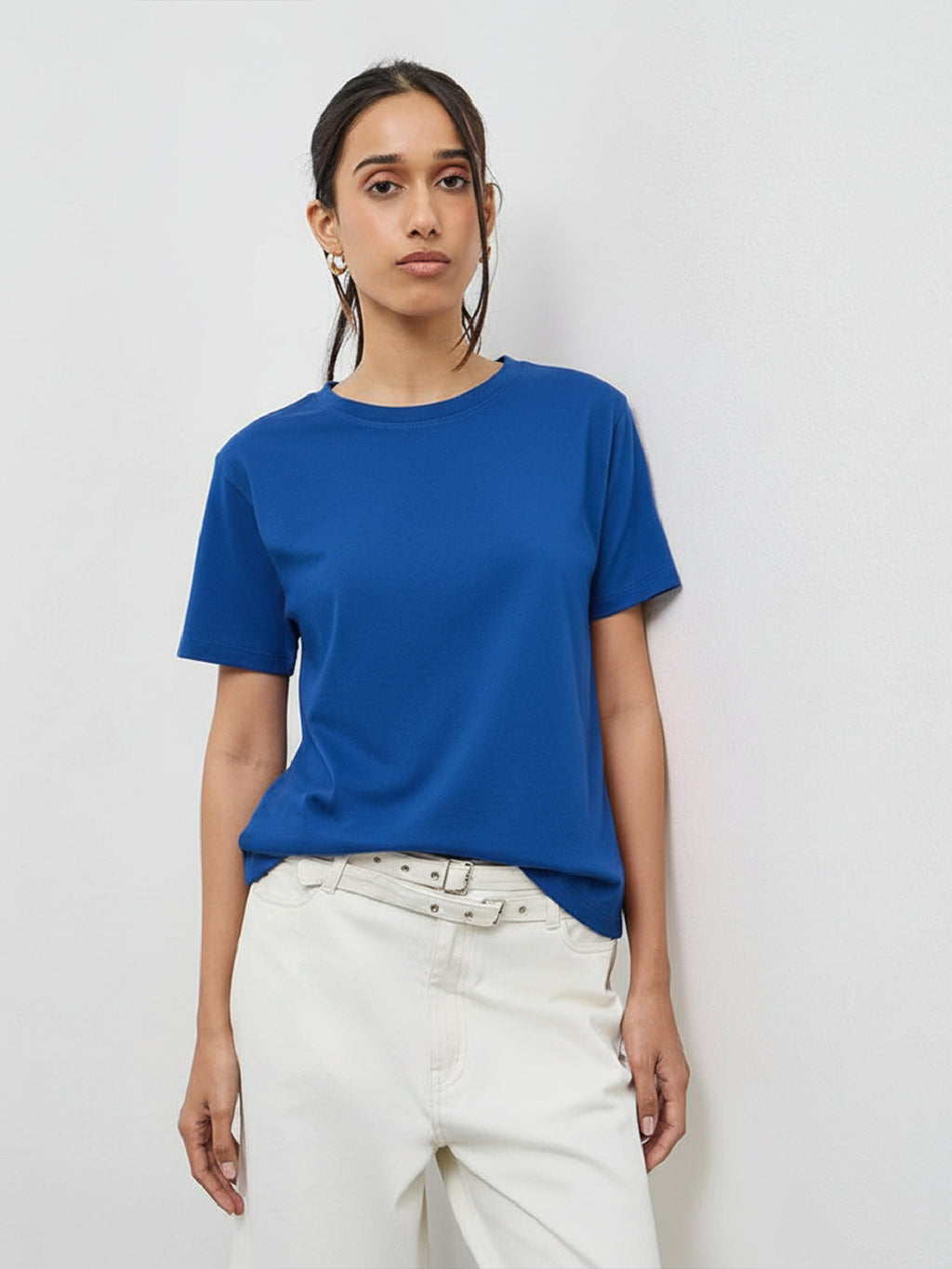Basic Regular Fit T-Shirt For Women - Royal Blue