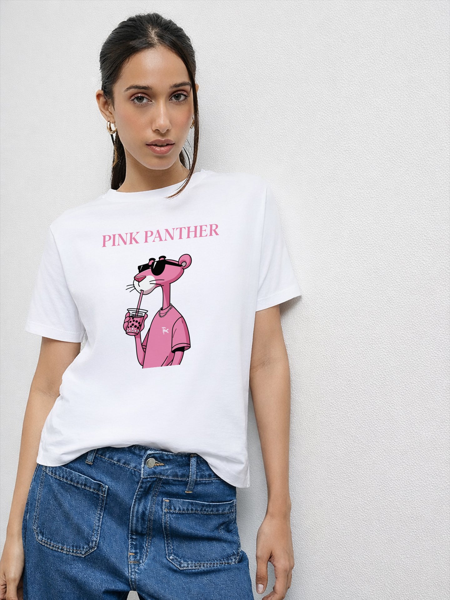 Regular Fit T-Shirt For Women - Pink Panther