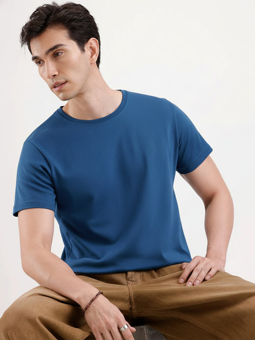 Basic Regular Fit T-Shirt For Men - Royal Blue