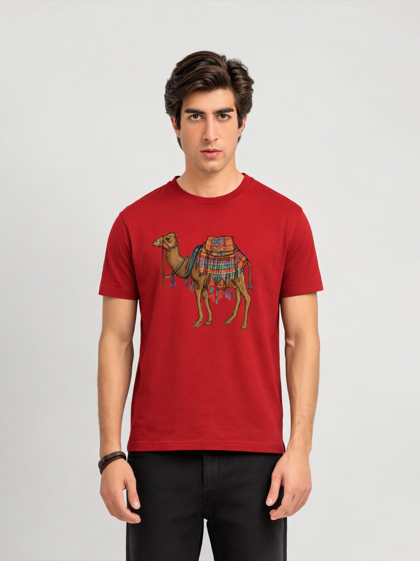 Regular Fit T-Shirt For Men - Camel