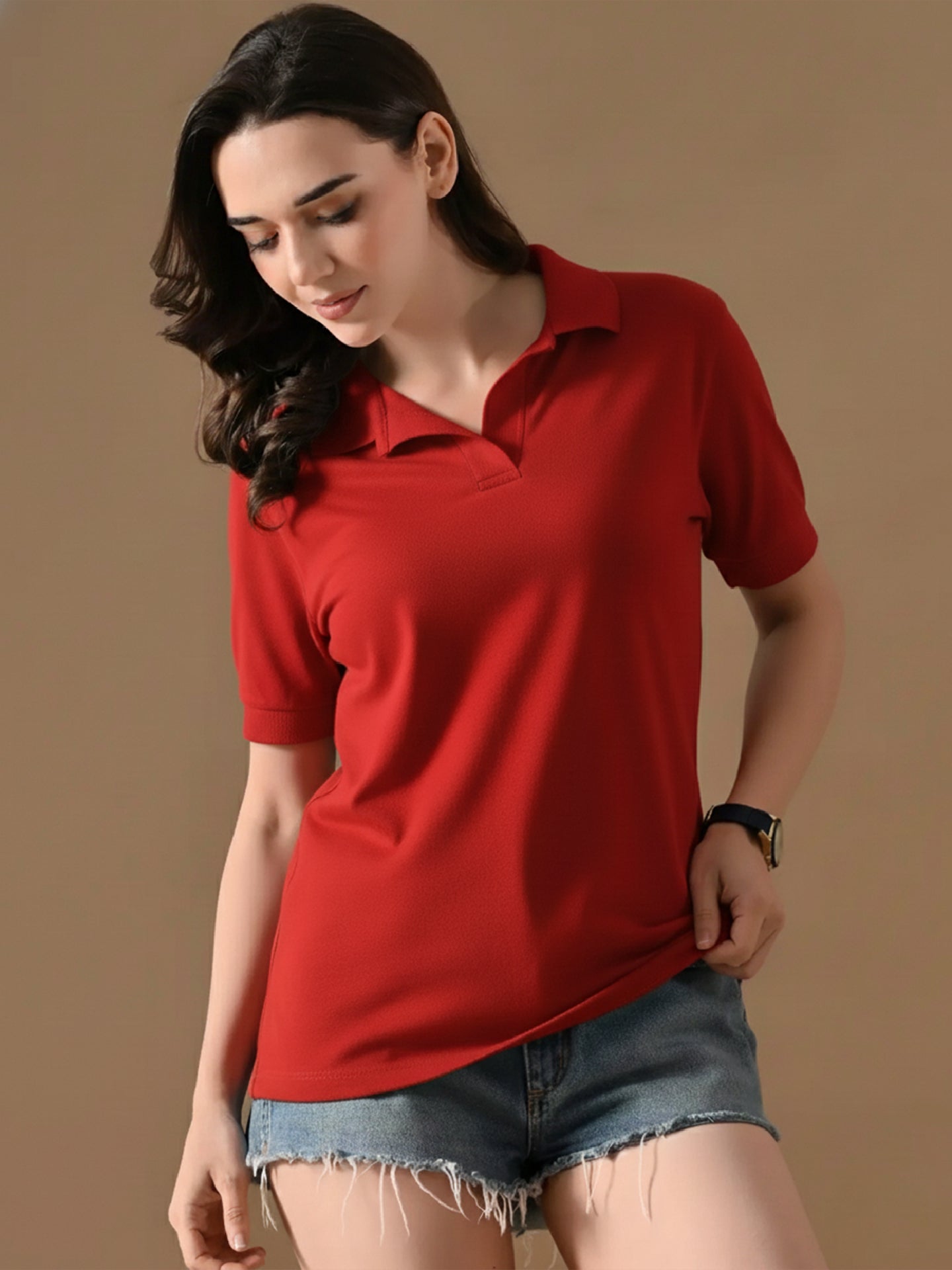 Essential Red Polo T-Shirt For Women