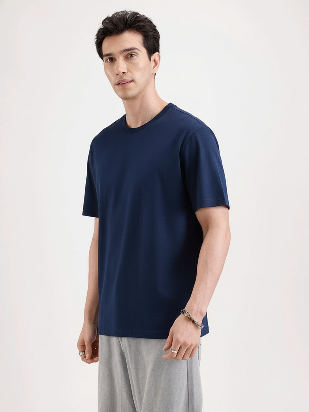 Basic Regular Fit T-Shirt For Men - Navy Blue