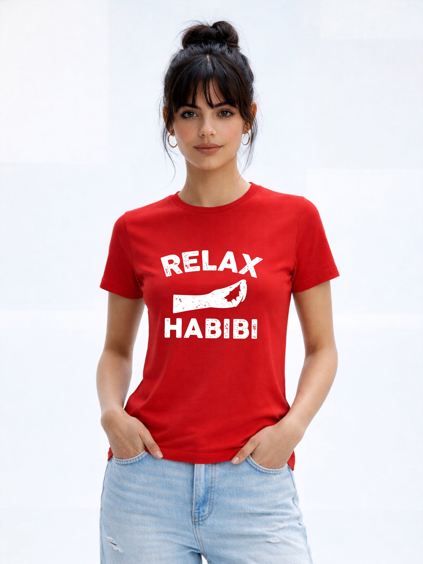 Regular Fit T-Shirt For Women - Relax Habibi