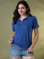 Essential Royal Blue Polo T-Shirt For Women