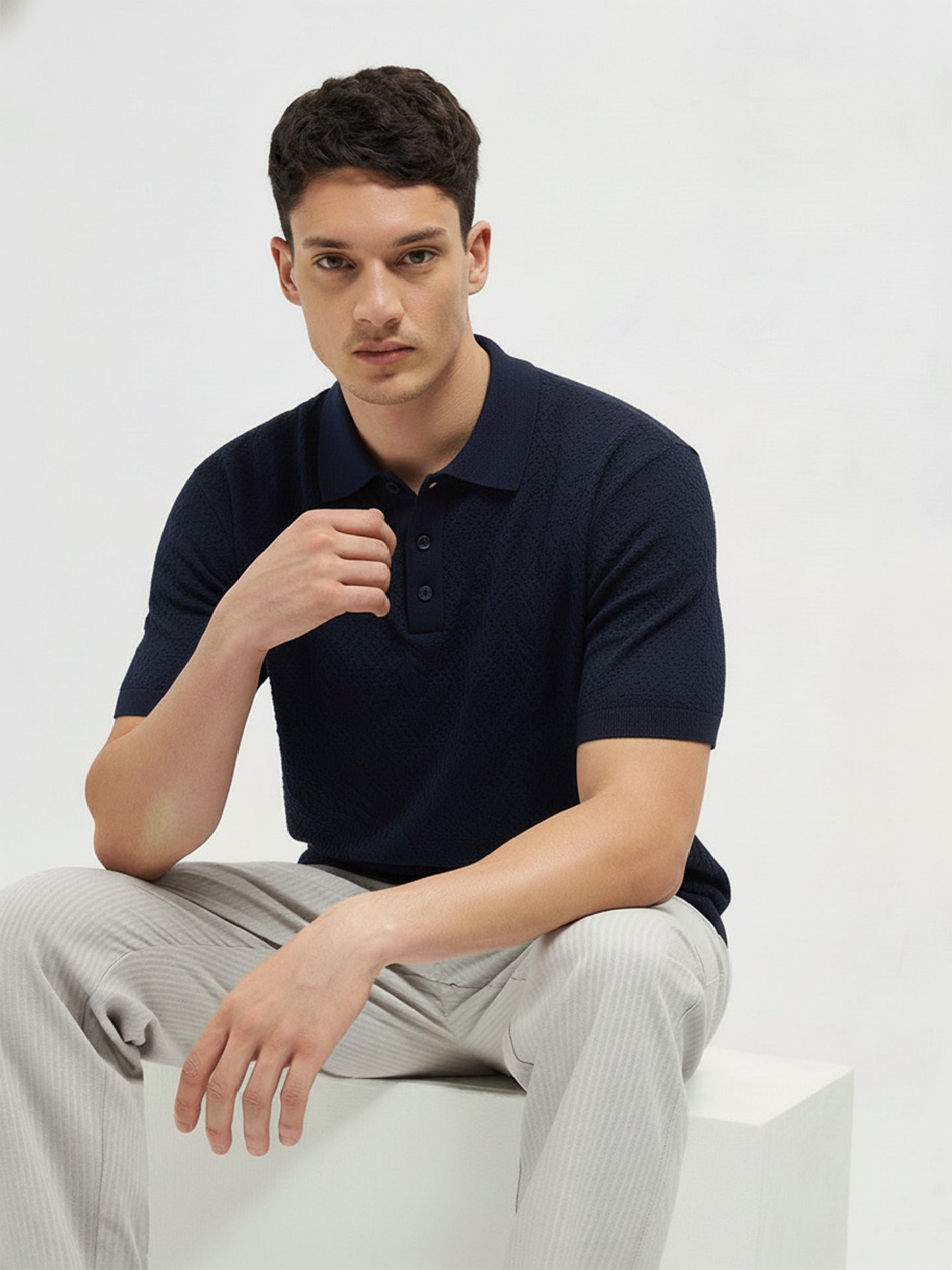 Essential Navy Blue Polo T-Shirt For Men
