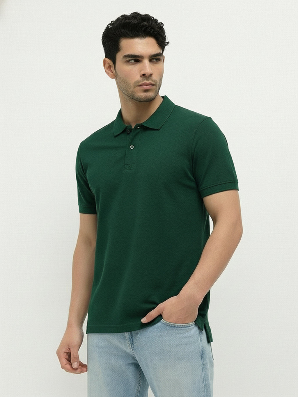 Essential Deep Green Polo T-Shirt For Men