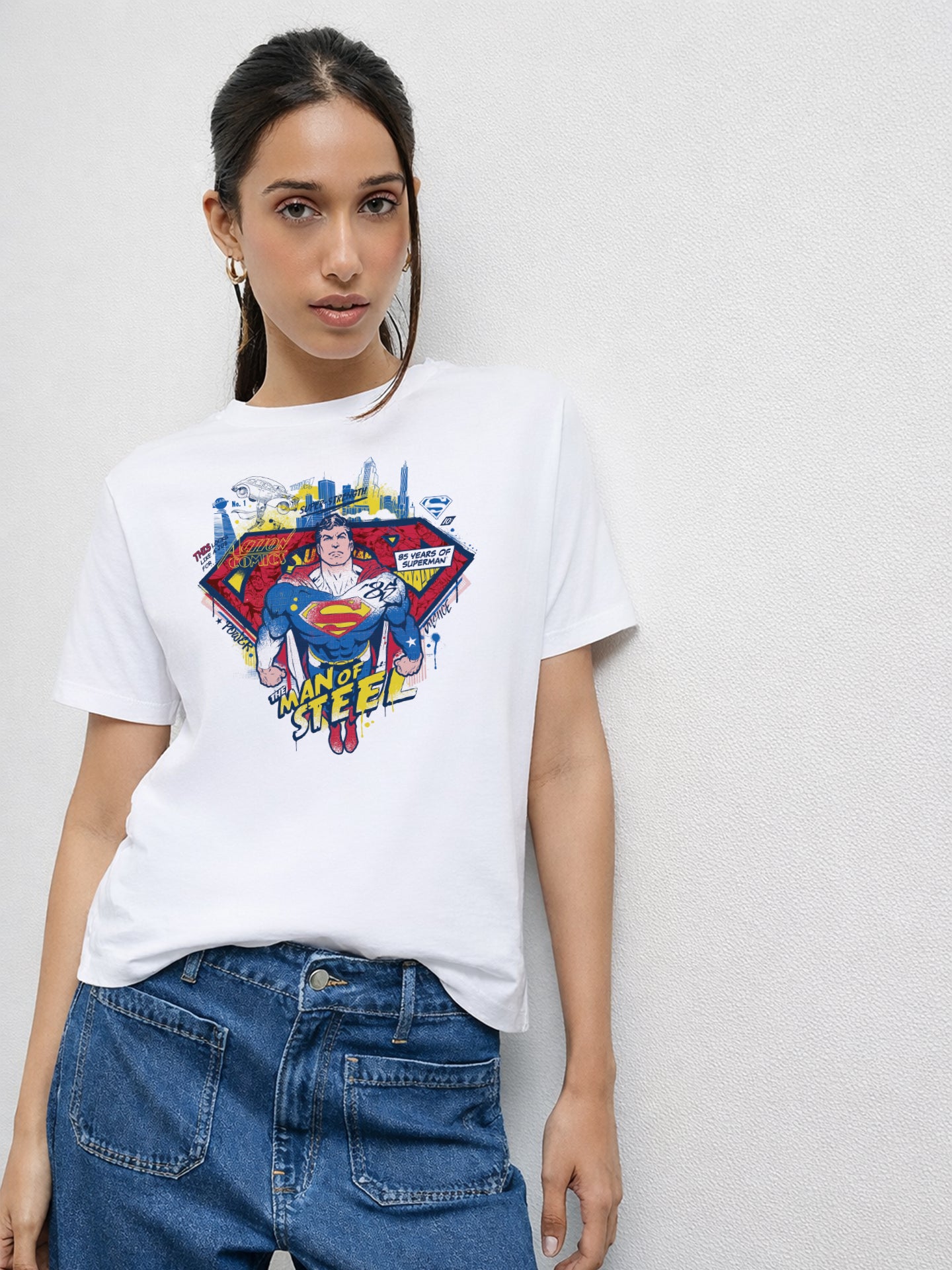 Regular Fit T-Shirt For Women - Man of Steel